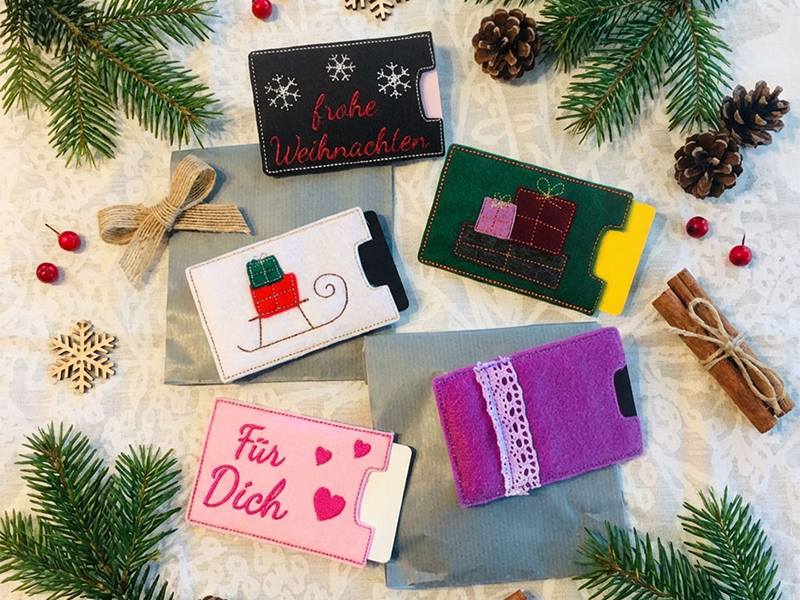 Preview: Gutscheinhüllen WeihnachtsMix - ITH-Stickdatei